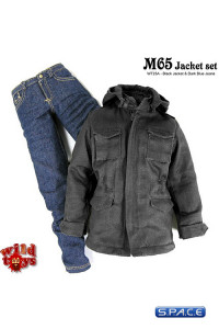 1/6 Scale M65 Black Jacket & Dark Blue Jeans Set