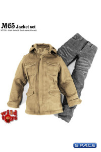 1/6 Scale M65 Khaki Jacket & Black Jeans (worn) Set