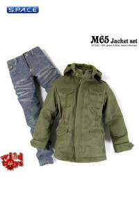 1/6 Scale M65 OD Jacket & Blue Jeans (worn) Set