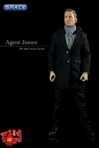 1/6 Scale Agent James with Black Overcoat Set