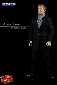 1/6 Scale Agent James with Black Overcoat Set