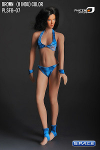 1/6 Scale Seamless Female brown hindu Body - small breast / black hair