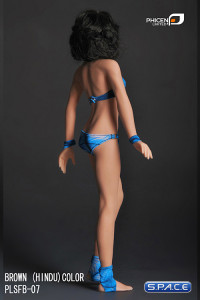 1/6 Scale Seamless Female brown hindu Body - small breast / black hair