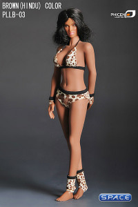 1/6 Scale Seamless Female brown hindu Body - large breast / black hair