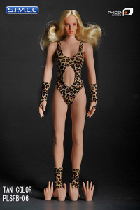 1/6 Scale Seamless Female tan Body - small breast / long blonde hair