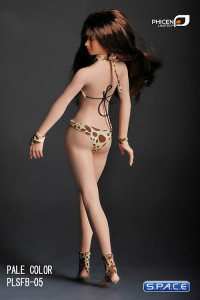 1/6 Scale Seamless Female pale Body - small breast / long brunette hair
