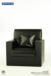 1/6 Scale Single Sofa Black With Wooden Table