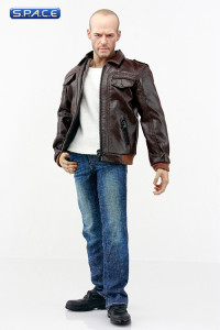 1/6 Scale Mens Locomotive Leather Dress Set with brown Jacket and Jeans